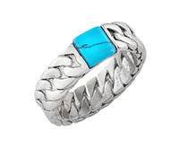 Anello Breil Uomo CARVIN in Acciaio Turchese 0 Ct TJ3568 - TJ3568